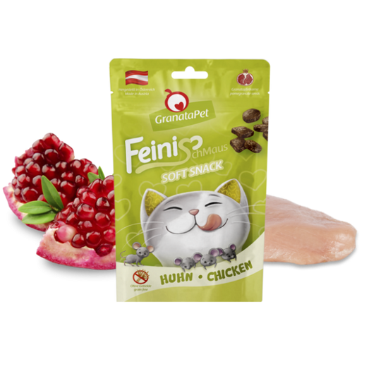 GranataPet FeiniSchmaus Huhn 50g getreidefreier Knuspersnack für Katzen