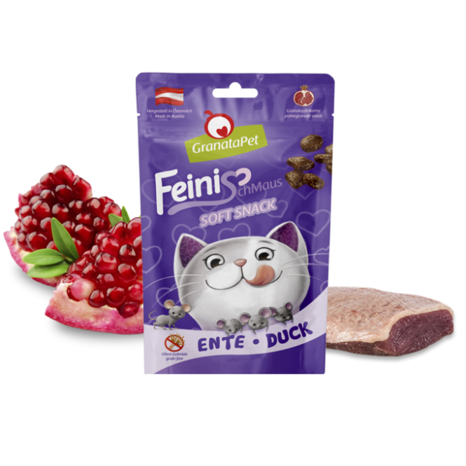 GranataPet FeiniSchmaus Ente 50g getreidefreier Katzensnack mit Granatapfelkernen