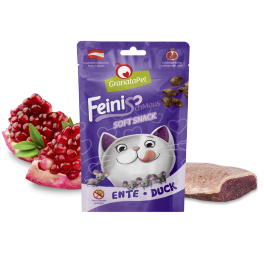 GranataPet FeiniSchmaus Ente 50g getreidefreier Katzensnack mit Granatapfelkernen