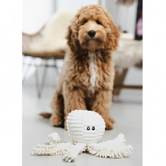 Beeztees Eco Hundespielzeug Octopus Okki – Nachhaltiges Plüschspielzeug (Geräuschlos ohne Quietsche)