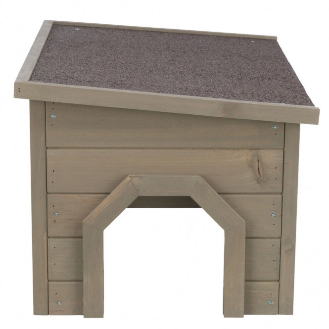 Trixie Natura Kleintierhaus (50 × 30 × 37 cm) – Wetterfester Rückzugsort für Kaninchen & Meerschweinchen, grau-grün