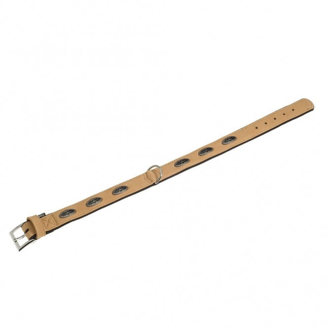Karlie Art Buffalo Oak Halsband Beige Schwarz 70 cm lang 40 mm breit aus Leder