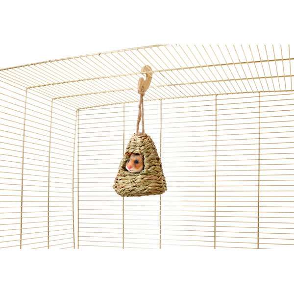 Karlie Grasnest Iglu 12x10x12 cm – Naturbelassenes Grasnest für Zwerghamster & Mäuse