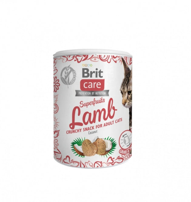 Brit Care Cat Grain-Free Snack Superfruits (100g) – Knusprige, getreidefreie Katzensnacks mit funktionellen Superfoods