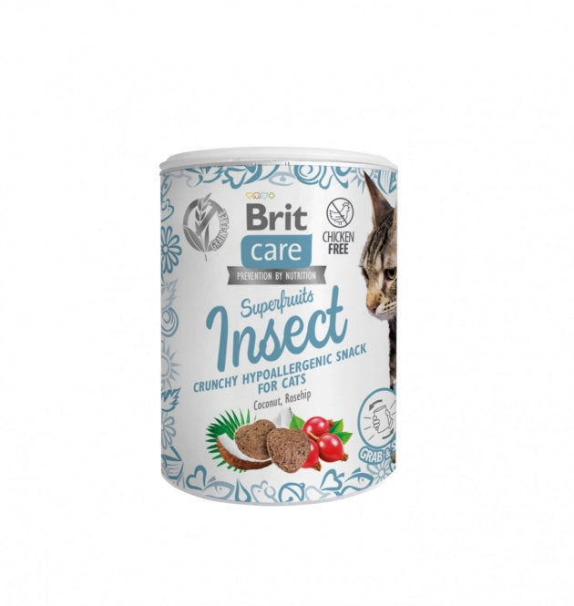 Brit Care Cat Grain-Free Snack Superfruits (100g) – Knusprige, getreidefreie Katzensnacks mit funktionellen Superfoods