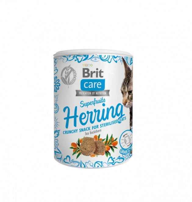 Brit Care Cat Grain-Free Snack Superfruits (100g) – Knusprige, getreidefreie Katzensnacks mit funktionellen Superfoods