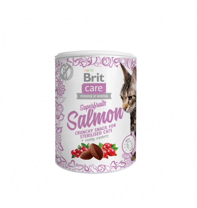 Brit Care Cat Grain-Free Snack Superfruits (100g) – Knusprige, getreidefreie Katzensnacks mit funktionellen Superfoods