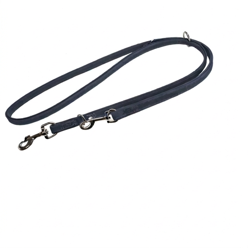 Karlie Buffalo Führleine 200 cm aus nachtblauem Büffelleder verstellbar für Hunde