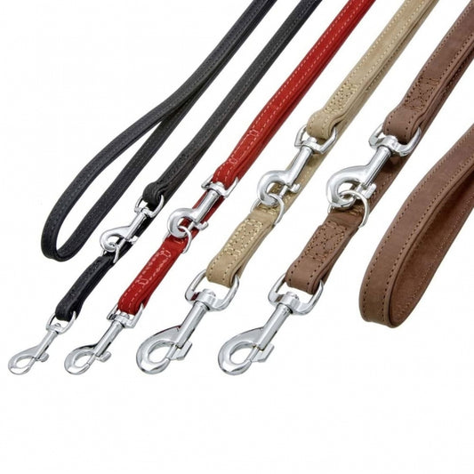 Karlie Buffalo Führleine Braun 200 cm / 10 mm – Verstellbare Lederleine aus feinstem Büffelleder