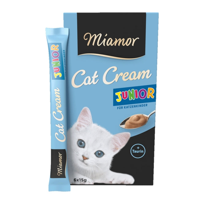 Miamor Snack Junior-Cream mit Geflügel – 6 x 15 g Katzencreme für Kitten