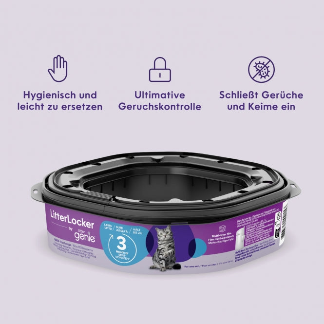 LitterLocker by Litter Genie XL-Nachfüllkassette – Geruchsdichter Folienschlauch für Katzenstreueimer