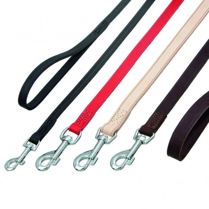 Karlie Rondo Leine genäht Rot 100 cm / 20 mm – Klassische Leder-Führleine aus echtem Leder