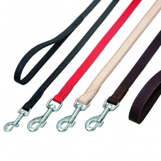 Karlie Rondo Leine genäht Rot 100 cm / 20 mm – Klassische Leder-Führleine aus echtem Leder