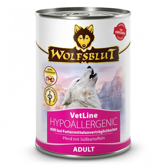 Wolfsblut VetLine Hypoallergenic Pferd & Süßkartoffel (6 × 395 g) – Medizinisches Diätfutter bei Allergien