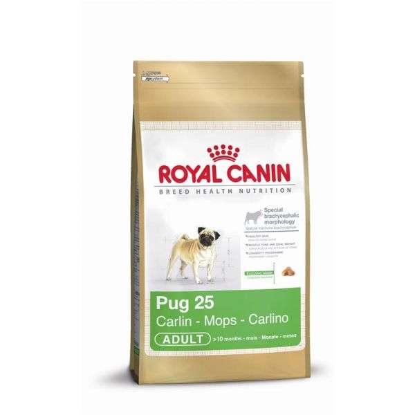 Royal Canin Pug Adult 25 Trockenfutter 3kg Beutel für Mops Hunde