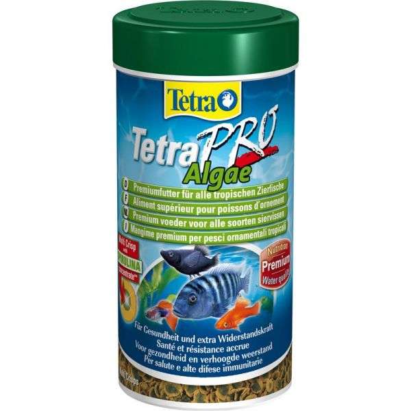 TetraPro Algae Premium-Futter 250ml Crisps mit Spirulina für Aquarienfische