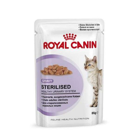 Royal Canin Feline Sterilised in Soße 12 x 85 g – Nassfutter im Frischebeutel für kastrierte Katzen